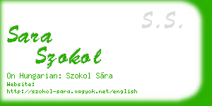 sara szokol business card